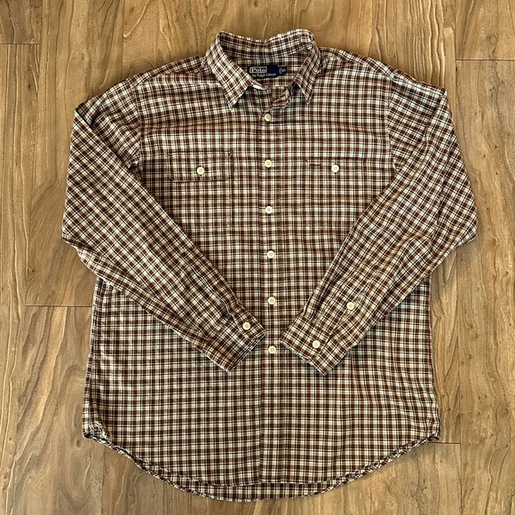 **POLO RALPH LAUREN** plaid two-pocket button down SIZE XL - Picture 2 of 6